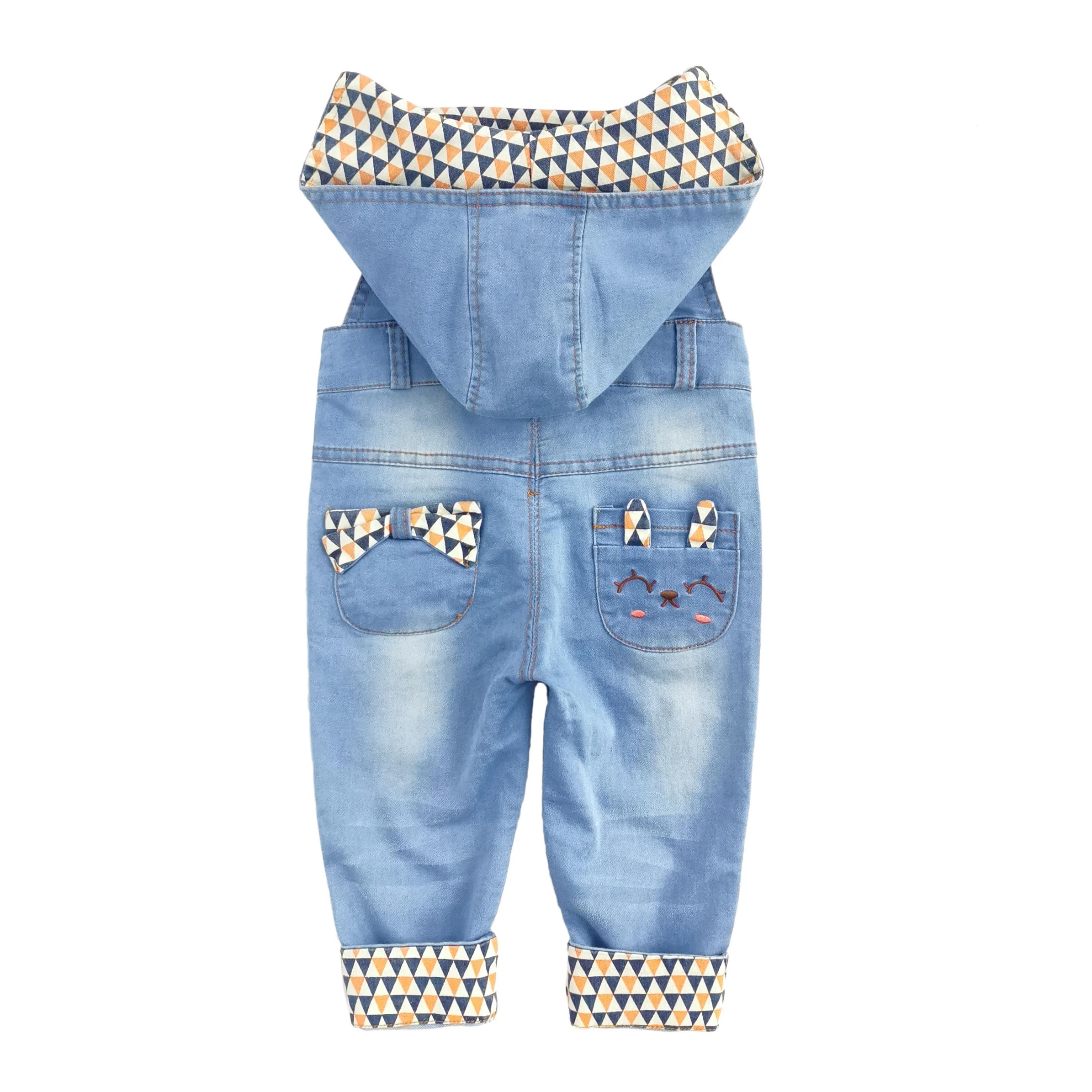 Женский джинсовый комбинезон с капюшоном в ковбойском стиле|baby girl romper spring|baby