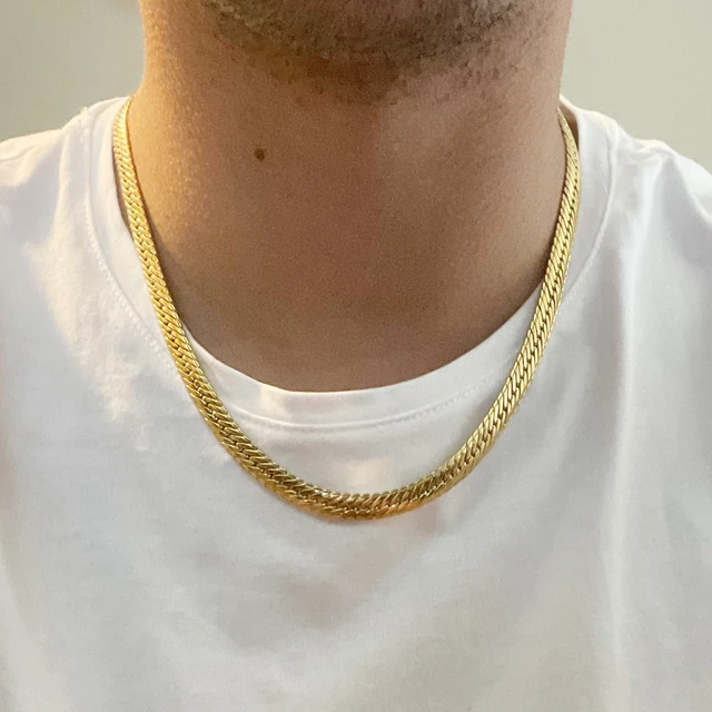 Mens Gold Chain Necklace 6mm Long  Mens Jewelry Chain Gold Color - Gold  Chain Men - Aliexpress
