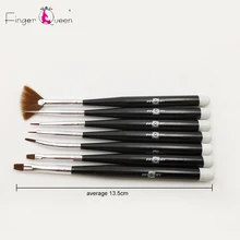 7 шт./компл. акриловая кисть для дизайна ногтей черный держатель для ногтей УФ-гель Кисть-ручка для резьбы жидкая пудра DIY для рисования ногтей Косметическая Ручка B025