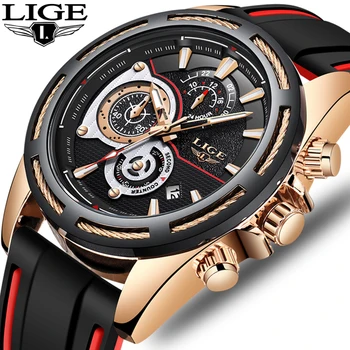 

LIGE New Mens Watches Top Luxury Brand Men Unique Sports Watch Men's Quartz Date Clock Waterproof Wrist Watch Relogio Masculino