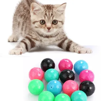 

6 Packs Of Multi Colored Hollow Plastic Ball With Bell Pet Interactive Cat Teaser Toy Kitten supplies rolling ball
