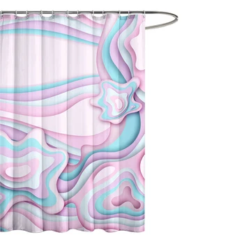 

Colorful Home With Hooks Waterproof Fabric Separate Shower Curtain Bathroom Decor Privacy Protect Hotel Polyester Easy Install
