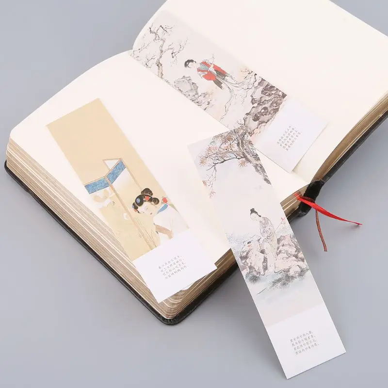 30 шт. творческий Китайский стиль бумажные закладки из шелка; нарядное Цветочное платье картина с женщиной карт в стиле ретро красивые