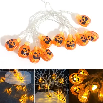 

LED Pumpkin String Lights for Halloween Safe Bright Pumpkin Skull Lamp Durable Decorative Lights for Creating Holiday Atmosphere