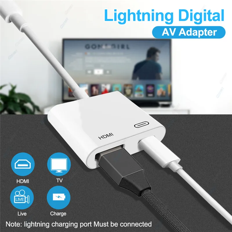 Переходник HDMI разветвитель для iPhone аксессуары для AV HDMI/HD ТВ цифровой OTG кабель адаптер конвертер для iPhone 7 8 X зарядка