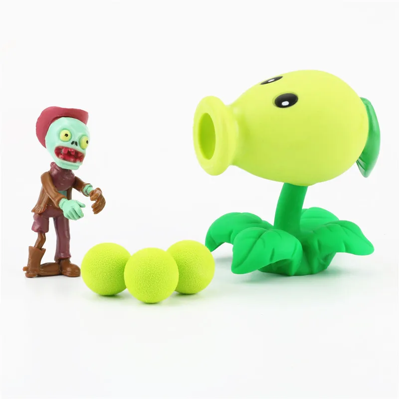 PVC Plants VS Zombies Action Figure Toys PVZ Peashooter Chomper Zombie Anime Figures Model Funny Toys For Children - Color: Style 1