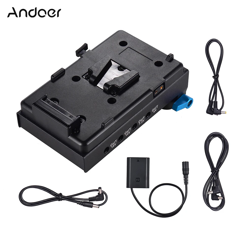 V-образное крепление Andoer V-lock для аккумуляторной пластины адаптер аккумулятора