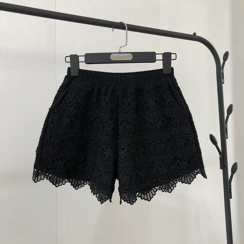 2020 Summer Spring  Women Lace Casual Shorts Loose  Femmes Dentelle Short Solid