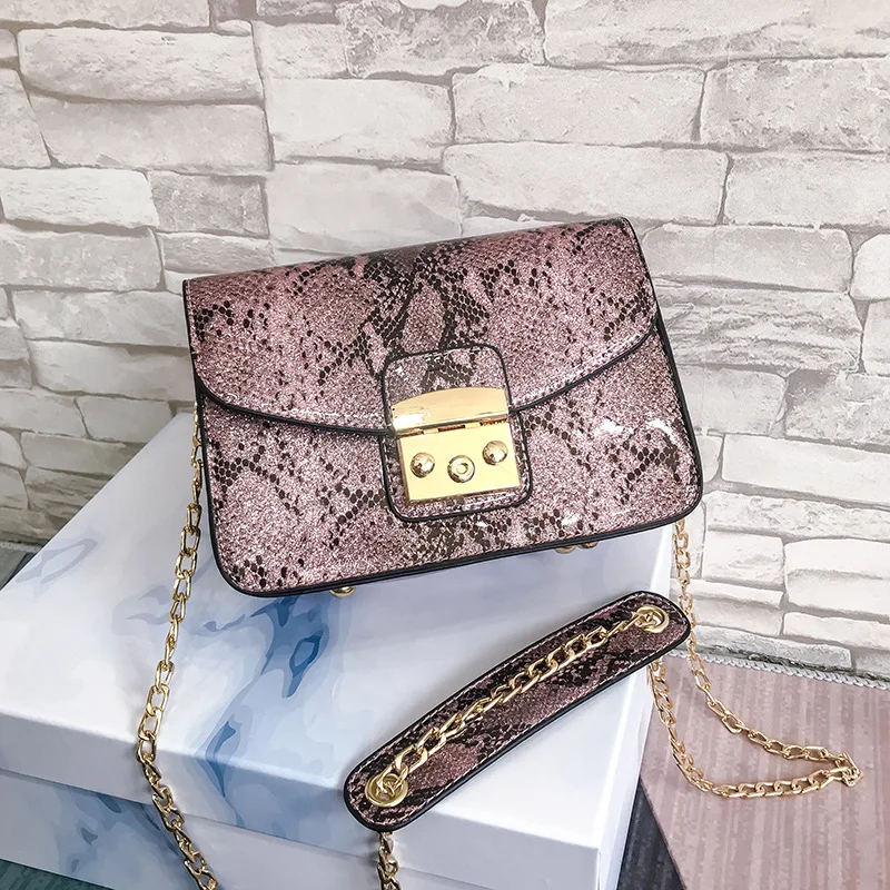 

Messenger-Bag Handbags Alligator-Pattern BXX Green-Color Women Stylish Chain-Handle Soft