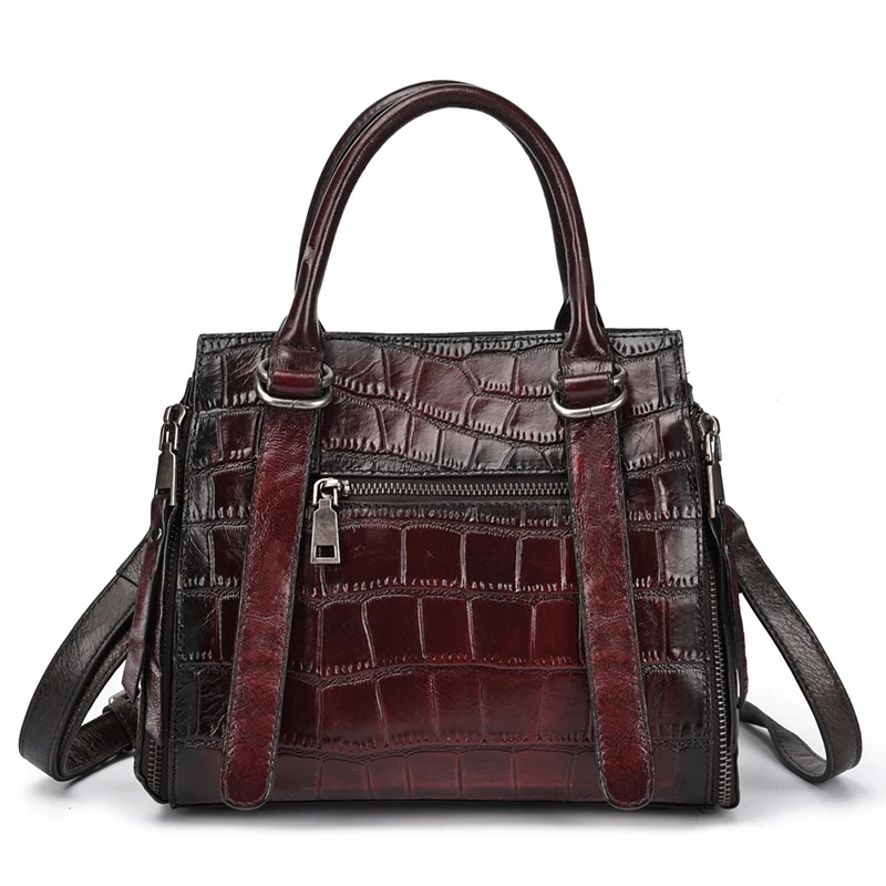 

AETOO New leather female Baotou layer cowhide vintage handbag single shoulder oblique cross bag leisure postman bag