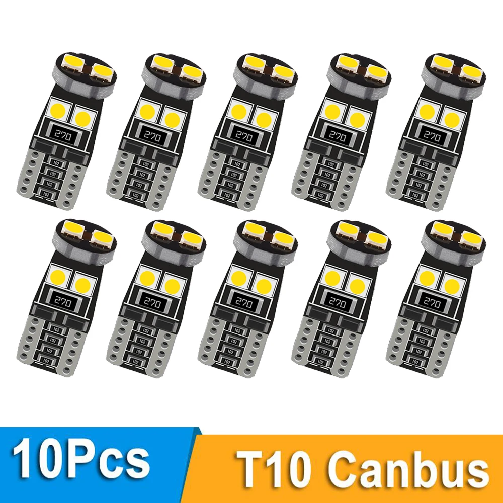 

10x T10 W5W Led Bulb 194 168 3030 6smd 6000K Chips Canbus Error Free Led Parking Bulb Auto Wedge Clearance Lamp Super Brighter