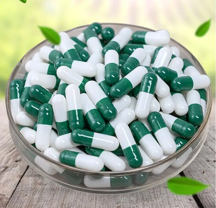 Dark green-White 1000pcs Colored Size 0 Empty Capsules! 0# Hollow Hard Gelatin Medicine Powder Refillable Capsules Empty Separated Capsules 0 - Цвет: Dark green-White