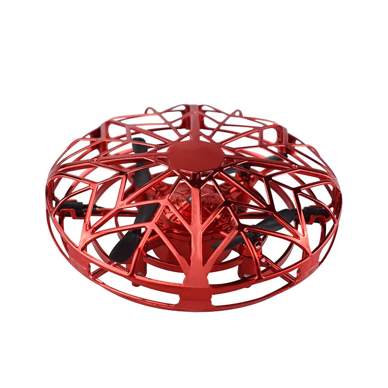 Мини-Дрон UFO игрушки Инфракрасный зондирующий контроль ручной летающий самолет Анти-столкновения ручной Квадрокоптер Индукционная Игрушка Дрон - Цвет: red