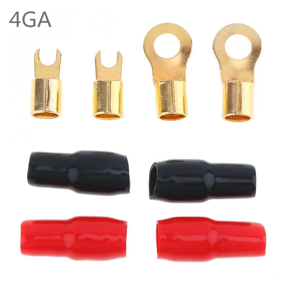 

Universal 4GA Pure Copper Power Cord Connection Terminal with Plastic Sleeve for Car Subwoofer Sleeve Line New