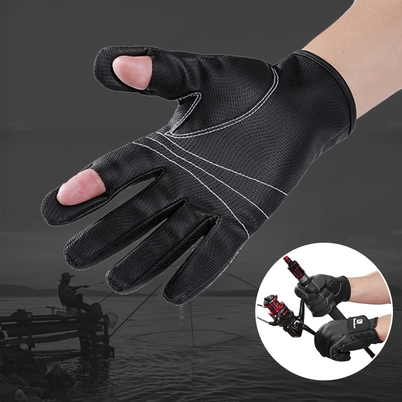 Горячая Распродажа 2 перчатки для пальцев зимние гибкие перчатки для рыбалки противоскользящие водонепроницаемые охотничьи перчатки для велоспорта