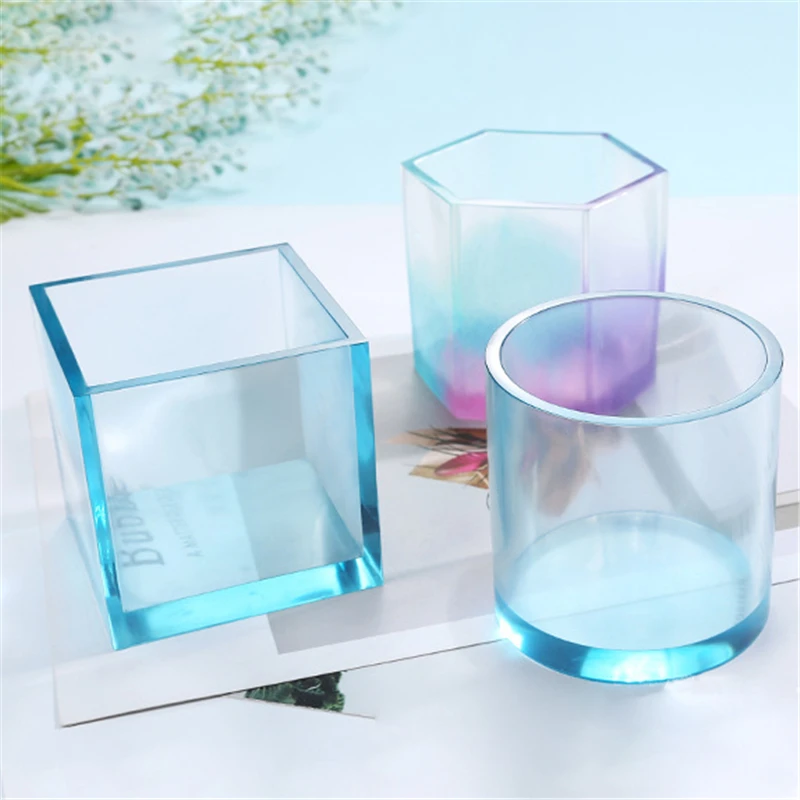 

Doreen Box Silicone Mold White Geometric DIY Handmade Concrete Plaster Mold Plant Potted Storage Crystal Epoxy Jewelry Tools,1PC