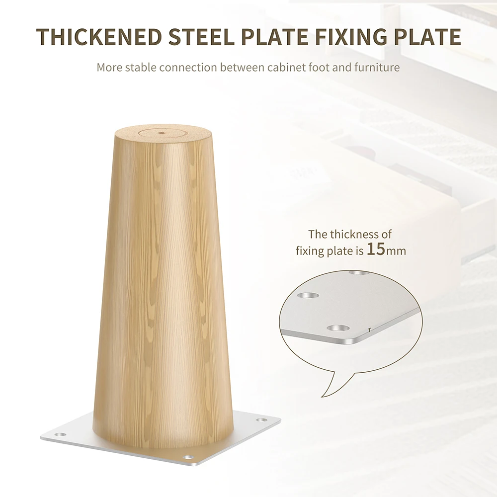 1pcs 6-25cm Solid Wooden Furniture feet Straight feet Sofa feet，for Furniture Wooden Legs Cabinets Coffee Table Legs ，with screw