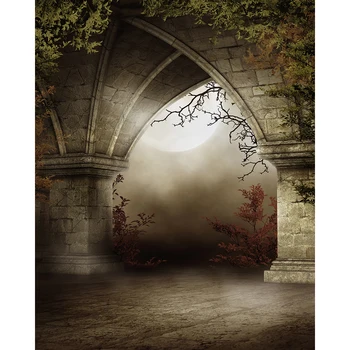 

Photography Backgrounds Halloween night Arch Door moon Baby Party Customized Photographic Backdrops for Photo Studio