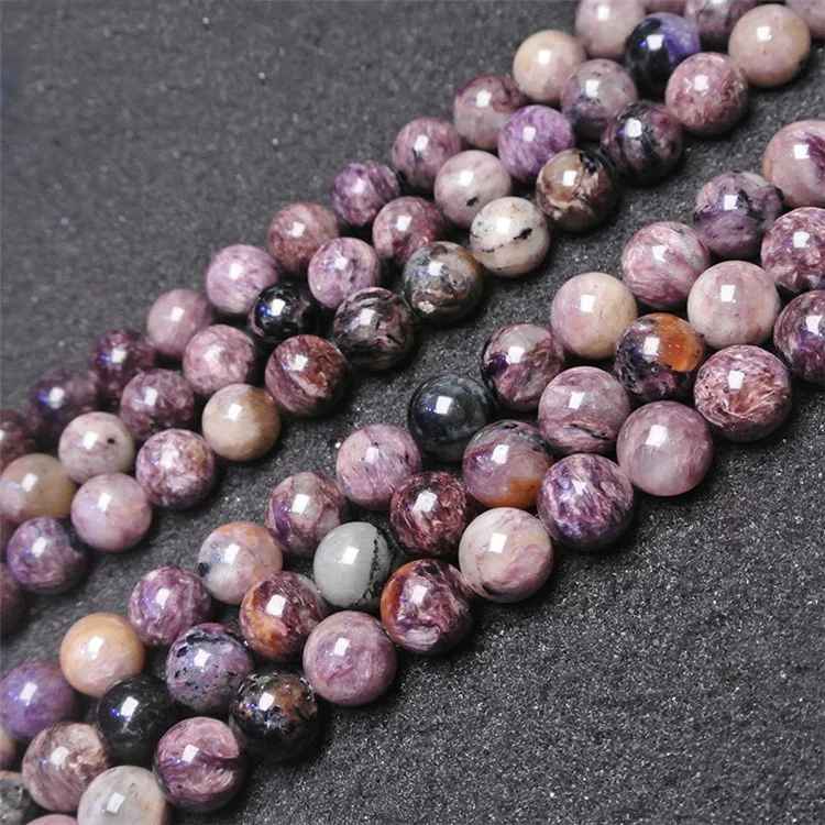 Natural Genuine Purple Charoite Round Loose Beads 8-10mm DIY Jewelry Necklaces or Bracelets 15
