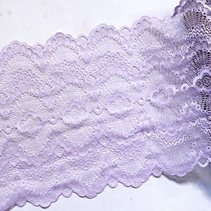 Purple 1 метр 22 см в ширину 12 цветов эластичное кружево отделка DIY Одежда повязка на голову аксессуары Швейные Аппликации стрейч французская Сетка кружевная ткань - Цвет: Purple