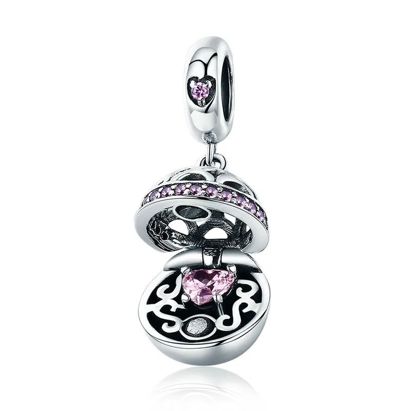 MYBEBOA, серебро, 925 пробы, любовь, Подарочная коробка, болтающийся мяч, шарм, 4 цвета, CZ, подвески, подходят к оригинальному браслету Pandora, бусины, ювелирные изделия - Цвет: SCC689