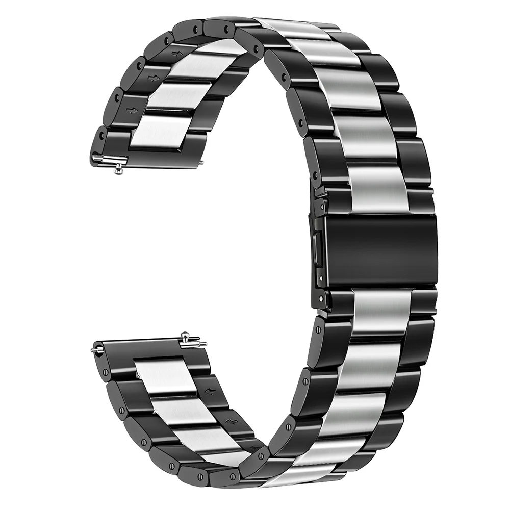 Браслет для часов из нержавеющей стали для huawei Watch GT Honor Magic Watch 2pro металлический ремешок для huawei gt 2 46 мм ремешок для часов 22 мм - Цвет: black -silver