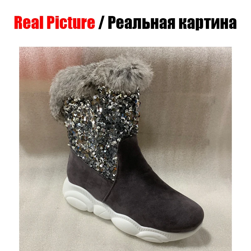DORATASIA/новые зимние сапоги размера плюс 29-46, женская обувь на плоской платформе без шнуровки, женские повседневные зимние теплые меховые сапоги