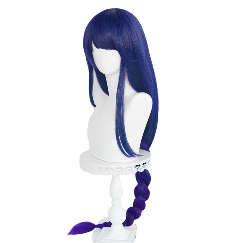 L-email wig Synthetic Hair Raiden Shogun Wig Genshin Impact Baal Cosplay Wig 100cm Graident Purple Braided Heat Resistant Wigs