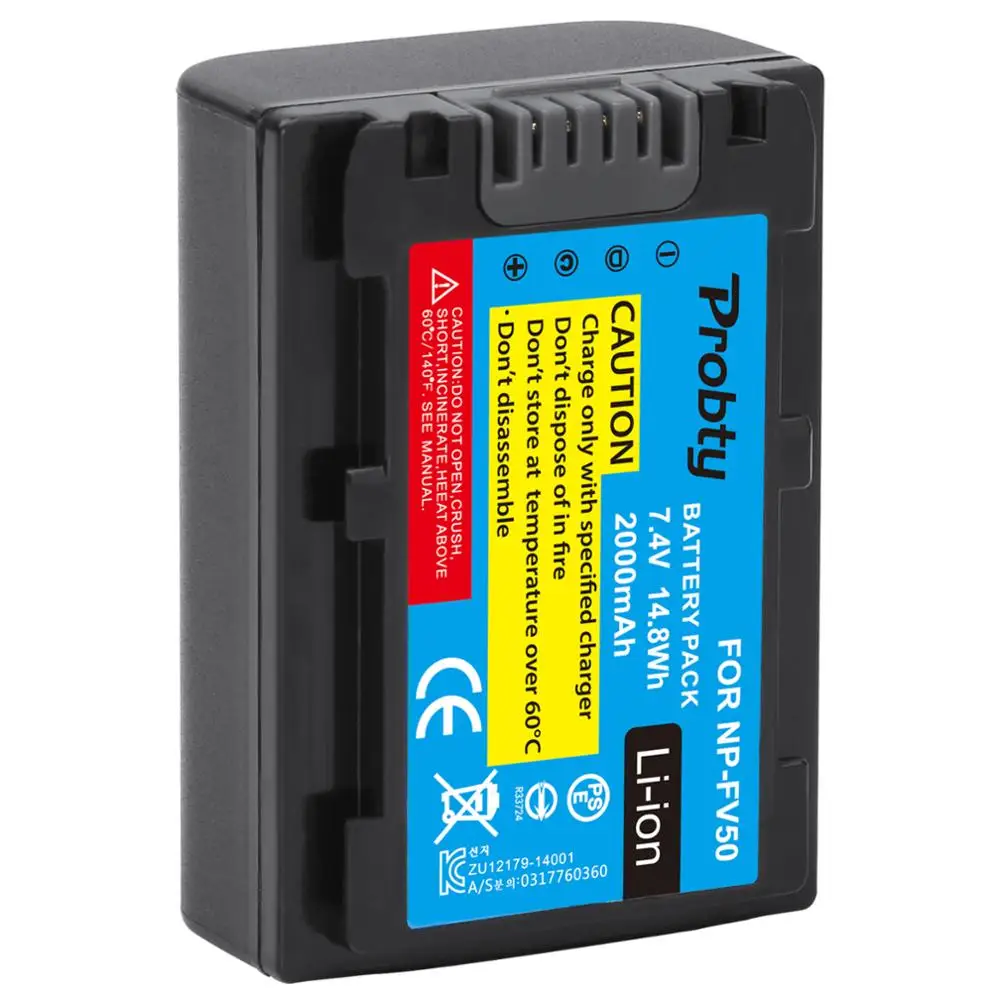 Фото Аккумулятор Probty NP-FV50 NP FV50 для камеры Sony HDR- CX580E CX700E CX760E CX360E PJ10E PJ30E HDR-XR350E XR550E XR260E XR150E №2