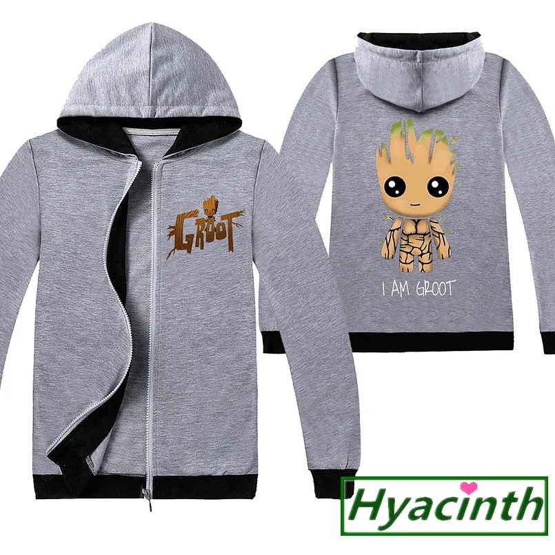 I am groot/куртка для мальчиков детское тонкое пальто Одежда для маленьких мальчиков и девочек детские топы для девочек с изображением Мстителей, Детская футболка одежда с капюшоном