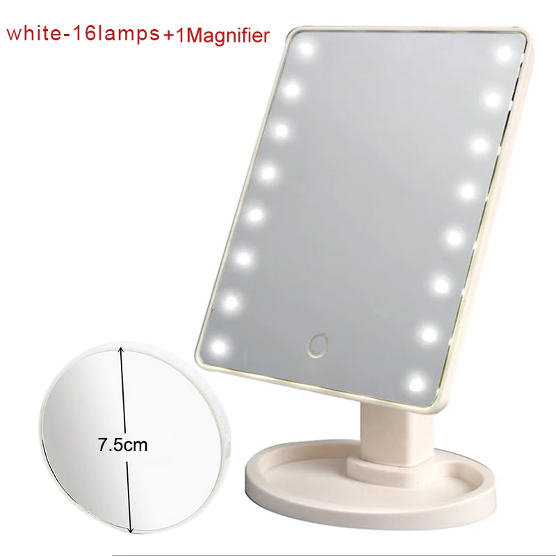 16Lamps 1Magnifier W Интеллигентая(ый) регулируемые Яркость 16 ламп/22 лампы светодиодный подсветкой 10x зеркало для макияжа CJing - Цвет: 16Lamps 1Magnifier W
