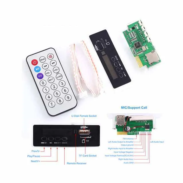 

A23-- DC 12V 24V for bluetooth MP3 FLAC APE WAV Decoder FM Wireless Lossless Music Player Call Phone decoder module