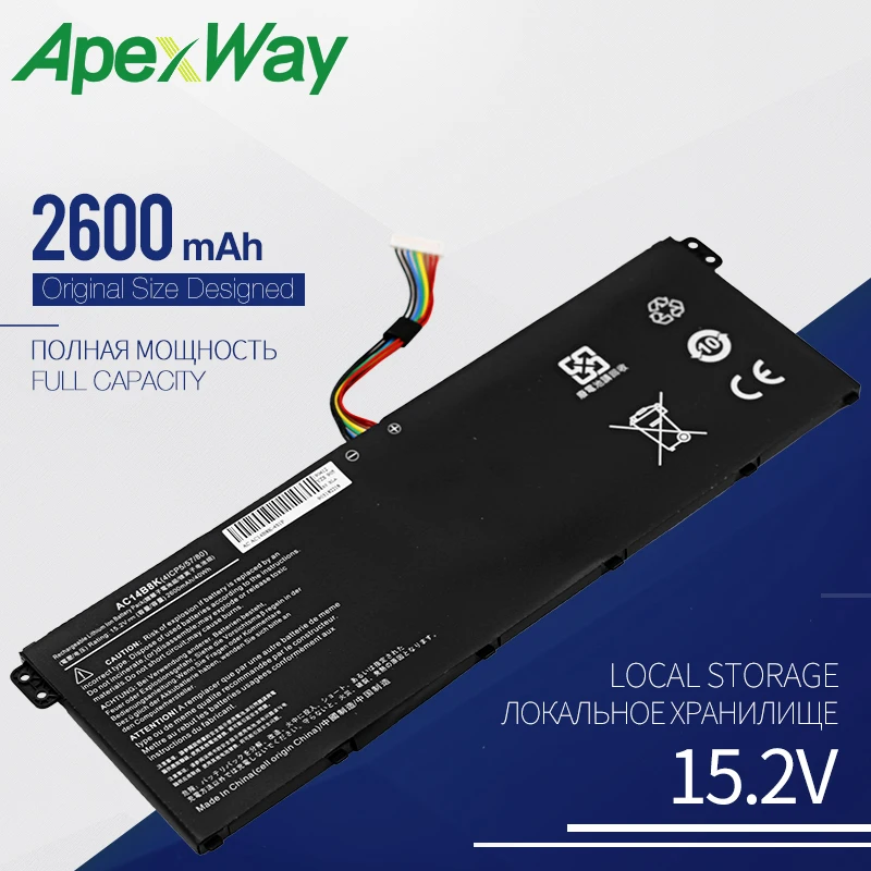 Apexway AC14B8K ноутбук Батарея для ACER Aspire V3-111P CB3-111 CB5-311 B115P NE512 V3-371 V3-111 ES1-711 4ICP5/57/80 Chromebook