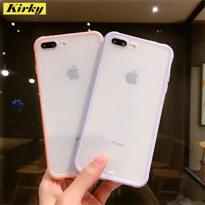 Простой матовый чехол ярких цветов из ТПУ для iphone 12 Pro Max 6 7 8 Plus 11 XR XS MAX Белый