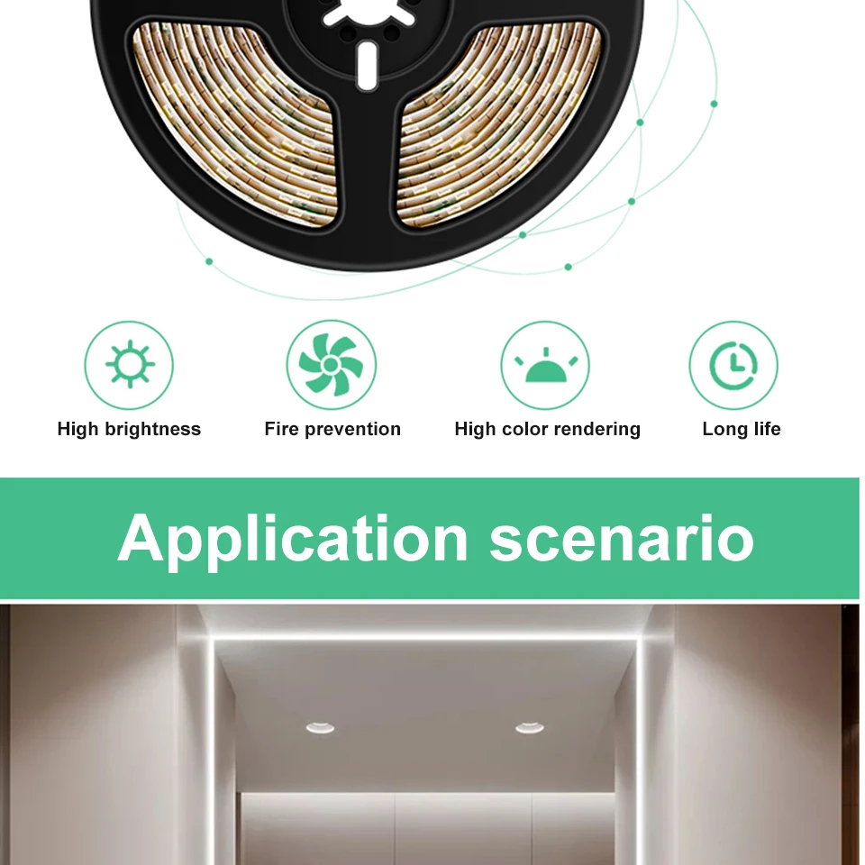 FOXGBF Motion sensor LED Night light Bed Cabinet Stairs light USB LED Strip lamp 5V For TV Backlight lighting 1M 2M 3M 4M 5M (9)