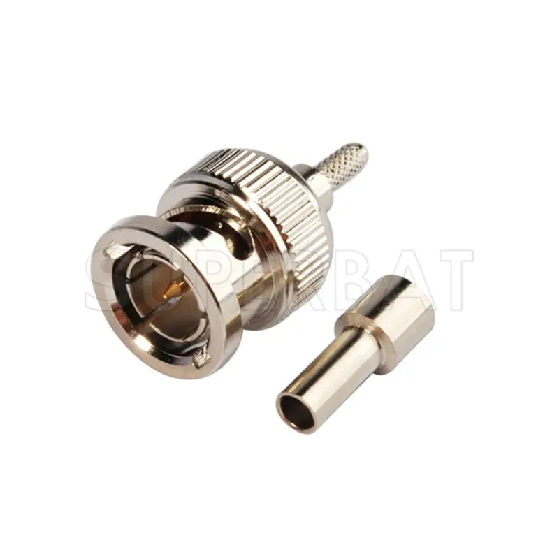 75 Ohm BNC Male Straight RF Coaxial Connector for Cable