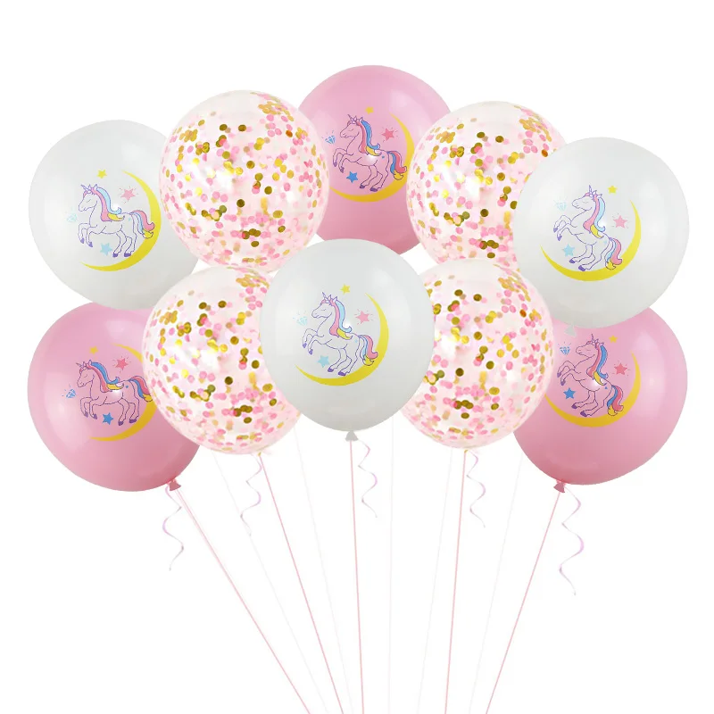 10pcs 12inch Unicorn Balloons Party Decoration Pink Latex Baloon Cartoon show Horse Float Globe Birthday Party Favor Supplies