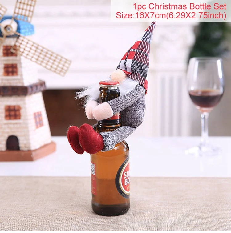 FENGRISE Santa Claus Wine Bottle Cover Christmas Decorations For Home Christmas Stocking Gift Navidad New Year's Decor - Color: style 13