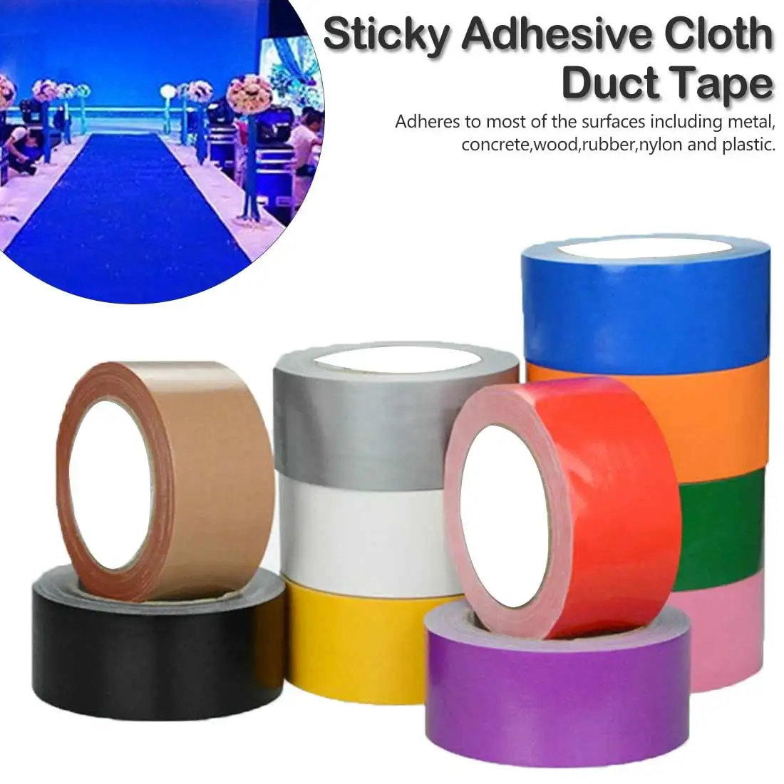 

10Mx50MM Strong cloth duct tape Sticky strong Adhesive tape single-sided waterproof Roll tape Craft Repair