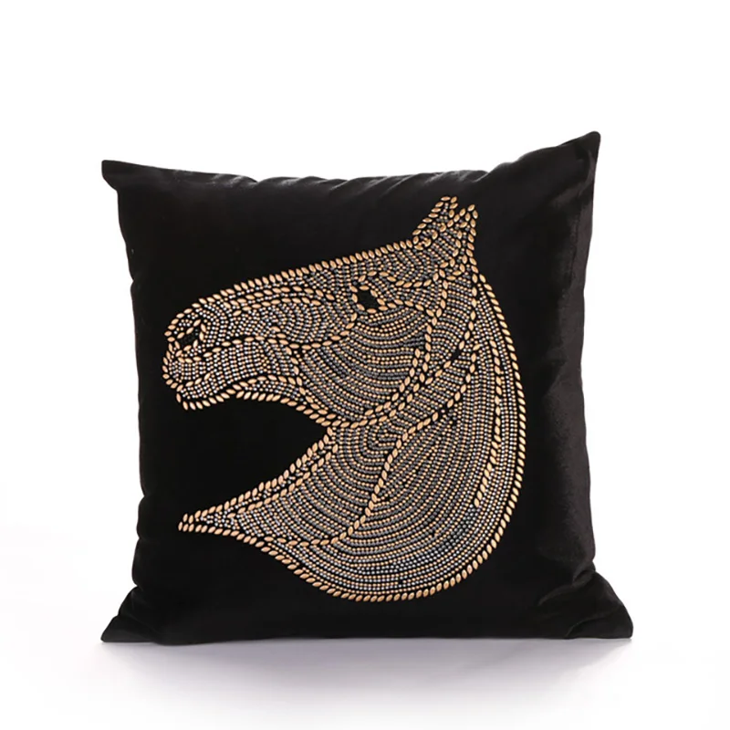 European Velvet Pillowcase Creative Horse Head Sofa Cushion Cover Pillow Home Decorative Throw Pillows | Дом и сад