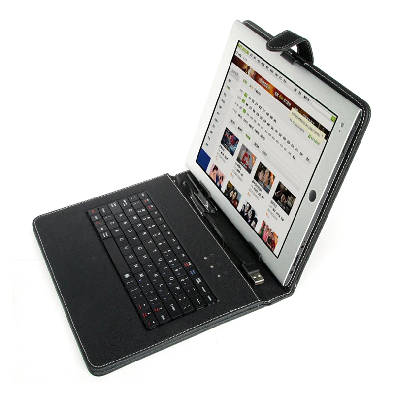 

For Tablet 10.1 Inch Black 2 in 1 Waterproof Dustproof Foldable case cover with Type C Wired Keyboard Stand Holder