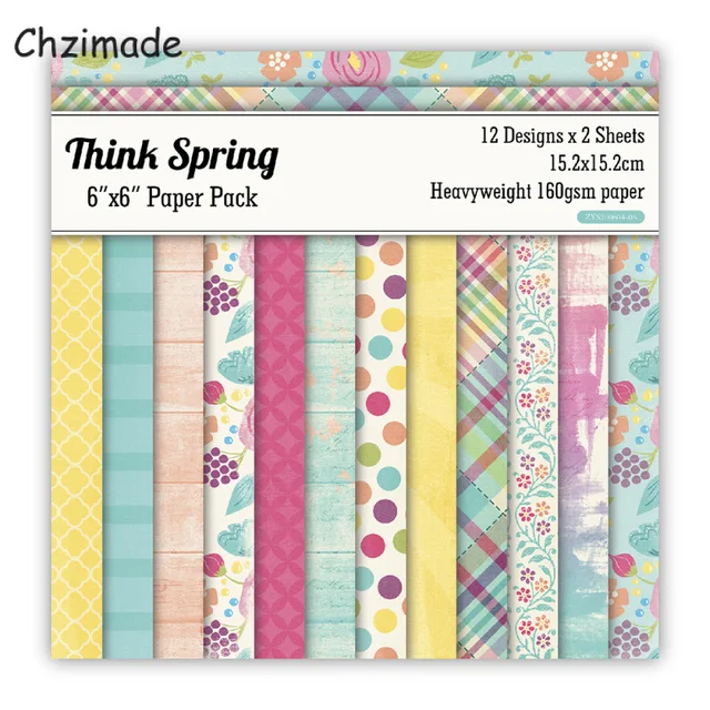 Chzimade 12Pcs Flower Printed Scrapbooking Paper Pack Pad For Card Making Handmade Background Decorative Diy Paper Crafts 5