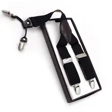 Британский стиль, эластичная Подвеска для взрослых, большой размер, Винтажный Мужской ремень на подтяжках, классический, 4 зажима, одноцветная, рубашка для отдыха, подтяжки