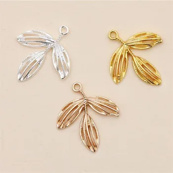 

20pcs 24x27mm Gold/silver Color Leaf Pendant Charms Metal Leaf Jewelry Findings for DIY Necklace Accessories