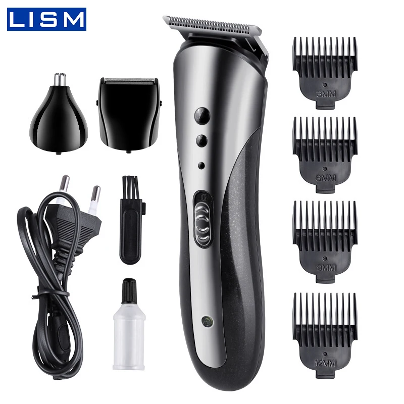 

Adult Carbon Steel Head Hair Trimmer Rechargeable Electric Razor Men Beard Shaver Electric Hair Clipper Multi-function Set