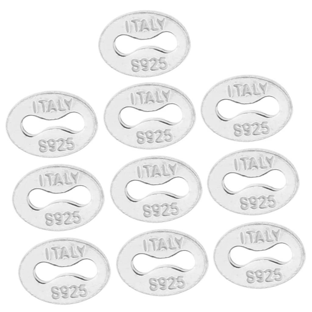 10pcs Chain Clasp End Caps Pure silver color 925 for Jewellery Findings Handcrafts