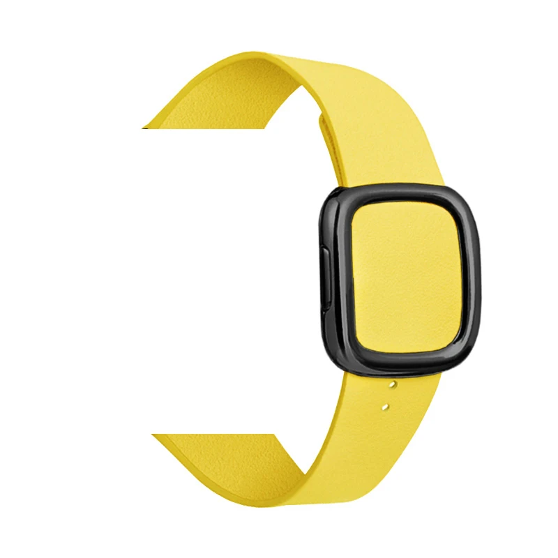 Кожаный ремешок современный Стиль ремешок для apple watch 5 группа 4 44/40 мм браслет аксессуары для наручных часов iWatch серии 3/2/1 42/38 мм - Цвет ремешка: Yellow 2