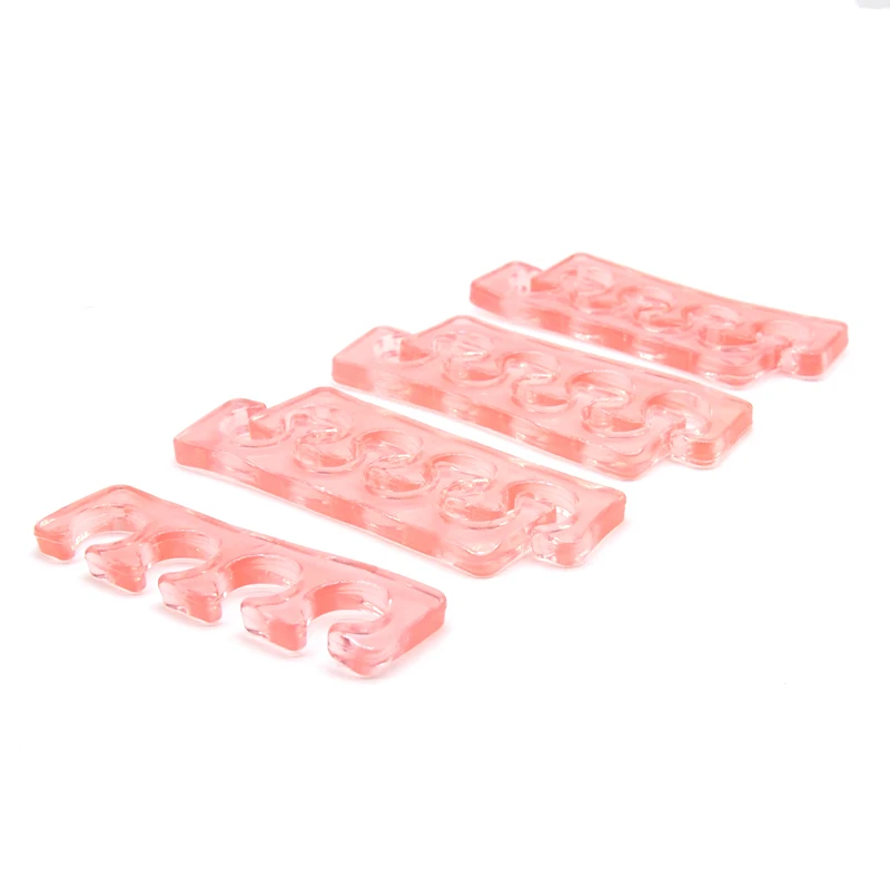 1 Pair(2 Pcs) Pink Silicone Nails Finger Separator Flexible Finger Toe Spacer Separation Soft Silica Straighteners Beauty Tools
