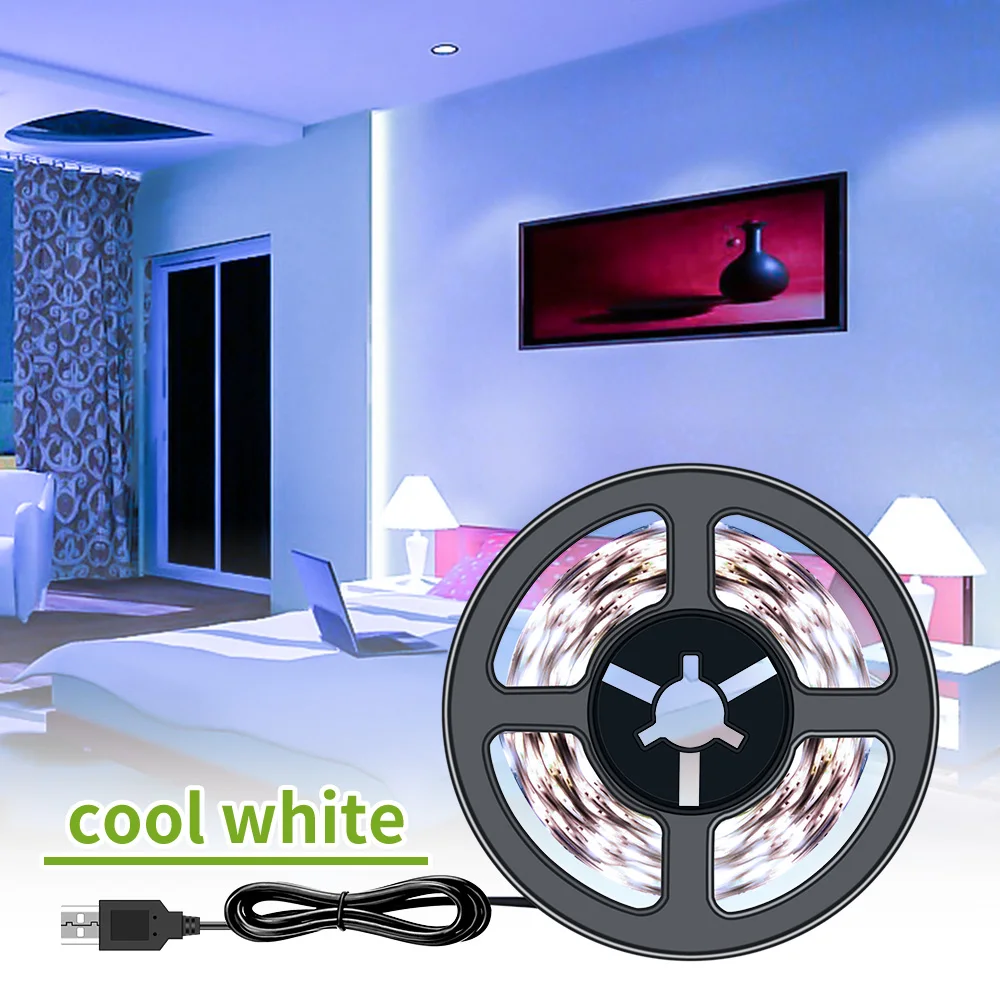 Светодиодная лента USB светильник ТВ Подсветка Диодная 50 см 1 м 2 3 4 5 2835SMD DC5V Тира