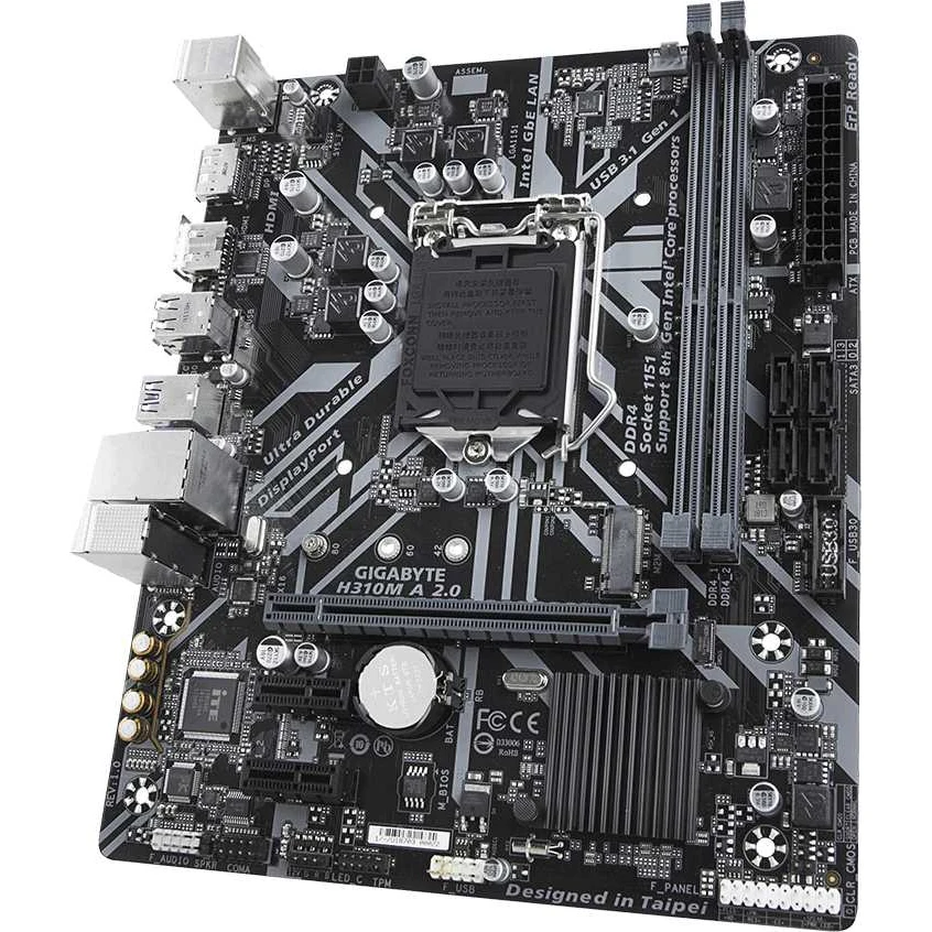 Материнская плата Gigabyte H310M A 2.0 Soc-1151v2 Intel H310 2xDDR4 mATX AC`97 8ch(7.1) GbLAN+HDMI+D